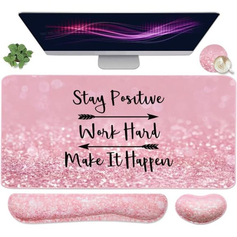 Large Mouse Pad and Keyboard Wrist Rest, Desk Pad for Keyboard and Mouse